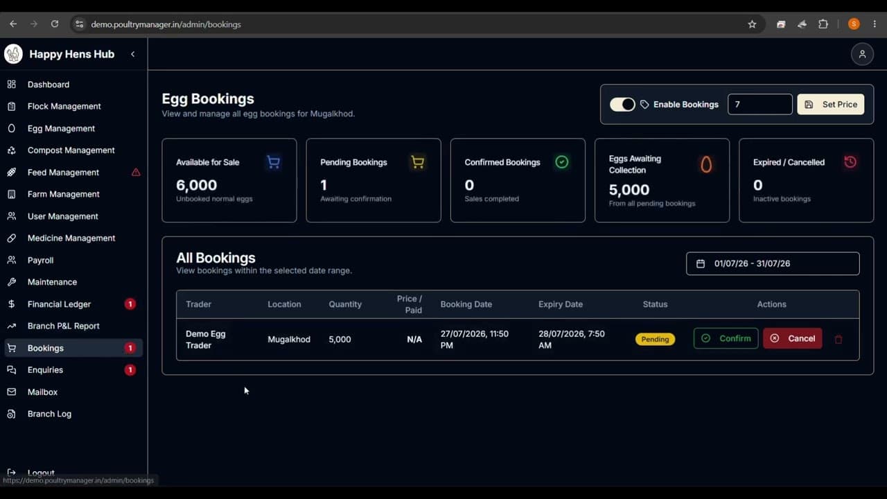 Egg Bookings | PoultryManager Tutorial