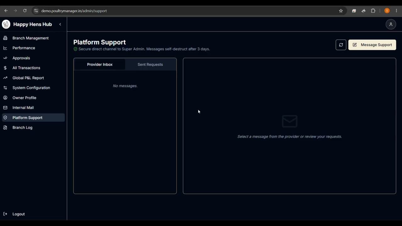 Platform Support | PoultryManager Tutorial
